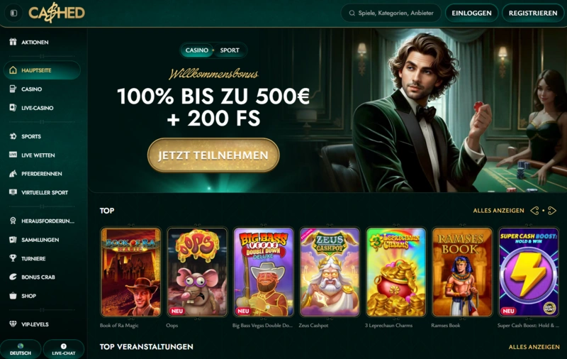 cashed home page